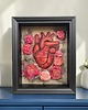 obrazy Obraz malowany i haftowany serce anatomiczne i róże 3D. 1
