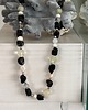 srebrne naszyjniki NASZYJNIK - AMULET - Czarne turmaliny, kwarce, morganity, perły, hematyt 1