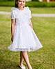 sukienki komunijne Biała sukienka muślinowa z tiulem dla dziewczynki Sisi 3