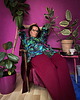 bluza bez kaptura damska Aksamitna BLUZA/ KIMONO domowe, autorski print  nenufary i ważki 8