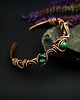 bransoletki wire wrapping Miedziana bransoleta mankietowa z malachitem 6