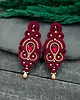 kolczyki soutache Kolczyki sutasz bordowe ze złotem Olia wieczorowe z kryształkami 2