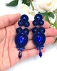 kolczyki soutache Lady kolczyki sutasz granatowe wieczorowe lekkie z kryształkami 1