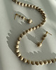 chokery Beżowy naszyjnik choker z matowego kamienia rzecznego 6