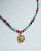 chokery Kolorowy naszyjnik boho z magnezytem, koralem i słońcem 3