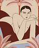 obrazy Cigarette Girl under palms - obraz na płótnie lub plakat 1
