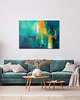 obrazy Obraz na płótnie - 100x70 cm  Abstrakcja w turkusie  (1-0653) 3