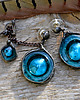 kolczyki wire wrapping Turkusowy przepych 2