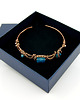 bransoletki wire wrapping Miedziana bransoleta mankietowa z apatytem 3