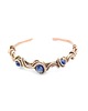 bransoletki wire wrapping Miedziana bransoleta mankietowa z lapis lazuli 9