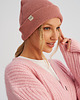 czapki damskie Czapka zimowa z bawełny organicznej różowa 1