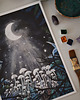 grafiki i ilustracje Ilustracja Magiczne grzybki i księżyc 3