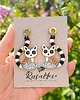 kolczyki z masy plastycznej Kolczyki z lemurami, duże lekkie kolczyki z podobizną lemurów, boho 1