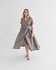 sukienki midi damskie Lniana Sukienka JASMINE TRUE GRAY 4