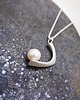 wisiory PEARL / satin silver necklace with white pearl 7