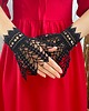 rękawiczki damskie Mankiety koronkowe czarne z koraliczkami gothic lace cuffs 2