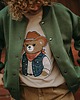 bluza bez kaptura damska Bluza oversize rozpinana Kowboj Teddy dla mamy i taty 4