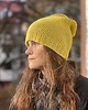 czapki damskie Przejściowa czapka Marmurka bawełna z merynosem żółta 1