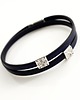 bransoletki skórzane Bransoletka skórzana damska czarna 5mm 8