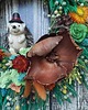 wianki Jesienny wieniec z jeżem, susz, #J2, rozmiar 45 cm 1