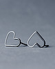 kolczyki wire wrapping Srebrne kolczyki wkrętki serca LOVE duże 1