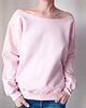 bluza bez kaptura damska Bluza jasnoróżowa z szerokim dekoltem 1
