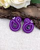 kolczyki soutache Largo kolczyki sztyfty sutasz z ametystem fioletowe małe lekkie 2