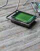 kolczyki wire wrapping Świetlista trawiasta  zieleń -  romby    -  kolczyki 1