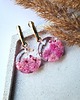 kolczyki z żywicy Kolczyki z suszonymi kwiatami różowej gipsówki 1