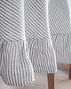 obrusy i serwetki Obrus okrągły z falbanką heavy linen GRAY STRIPES 3