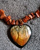 korale Elegancki naszyjnik z piasku pustyni z sercem z jaspisu unikat handmade 3