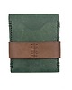 portfele damskie Zielony portfel z dodatkiem brązu skórzany na karty. 3