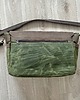 torby na ramię Torba ze skóry i bawełny woskowanej Vintage zielono-brązowa. 1