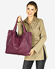 torby na ramię Torebka miejska shopper bag skóra naturalna handmade MARCO MAZZINI bordowa 1
