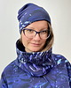 czapki damskie CZAPKA z dresówki, granatowy wzór ocean (90% bawełna) 1