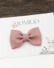 ozdoby do włosów dla dzieci Spinka do włosów kokarda z lnu  Linen Bow Dusty Pink 1