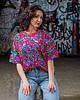 t-shirt damskie Flower power - wygodna i wyrazista koszulka oversize 2