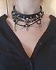 naszyjniki - inne Czarny choker, gotycki naszyjnik skórzany 2