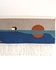 Ozdoby na ścianę Ręcznie tkany kilim  - wełniana makatka -  REFLEKSJA w niebieskim 2