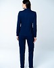 spodnie dresowe damskie Spodnie damskie Deep Blue proste granatowe z dresówki 4