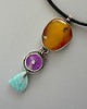 srebrne naszyjniki - bursztyn, larimar, sugilit-wisior- 3