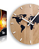 zegary Zegar  DĄB World Mapa Świata Czarna 33,5cm 2