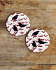 podkładki do kuchni Podkładki pod kubek- Kosy w jarzębinie- Ilustracja- Black birds 1