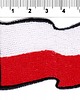 naszywki na ubrania Naszywka naprasowanka FLAGA PL POWIEWAJĄCA termo haft POLSKIE 6x4,4cm 1