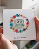 kartki scrapbooking Sowa w kwiatach. Kartka dla nauczycieli lub uczniów 1