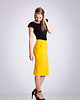 spódnice midi Spódnica z rozporkiem -żółta 1