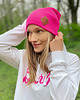 czapki damskie Czapka DWUSTRONNA logo ekoskóra Neon Pink 1