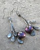 kolczyki wire wrapping Fioletowe perły -  gałązki  - kolczyki 2