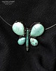wisiory Uroczy motyl z howlitu turkusowego w naszyjniku handmade prezent z klasą 1