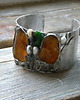 bransoletki wire wrapping Bursztyn w zaroślach -  bransoleta mankiet CUFF 5
